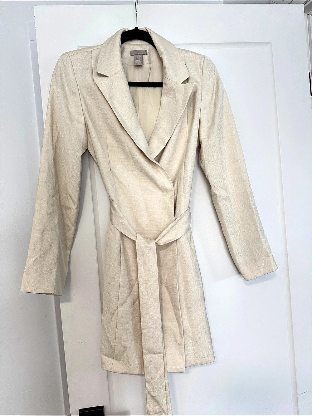 H&M Cream Belted Blazer Dress
